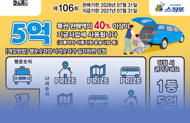스피또1000 106회 복권권면 이미지